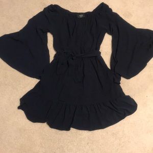 Navy blue off the shoulder dress